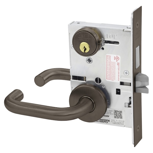 Entrance or Storeroom Mortise Lock, LS Lever, A Rose, Oil Rubbed Bronze